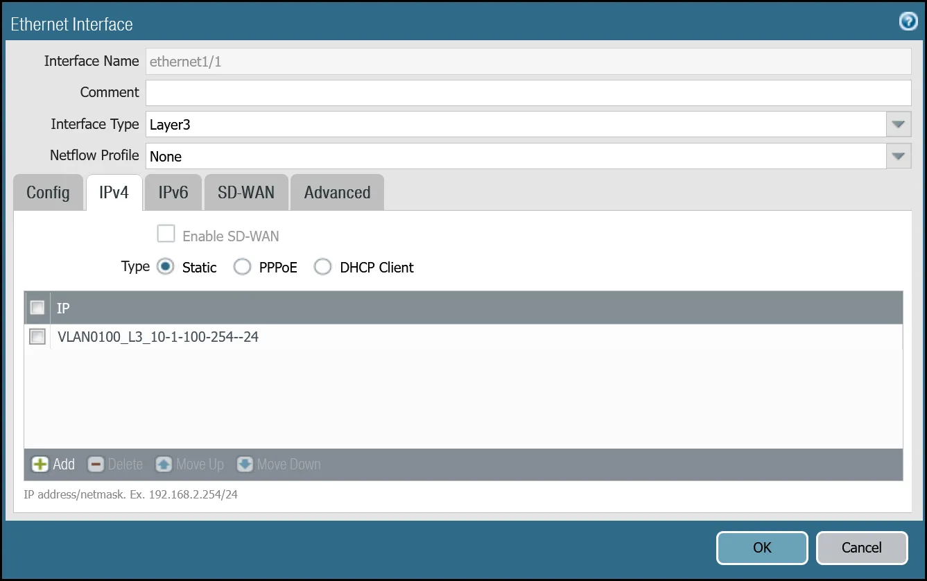 Set up ethernet1/1 on the dashboard