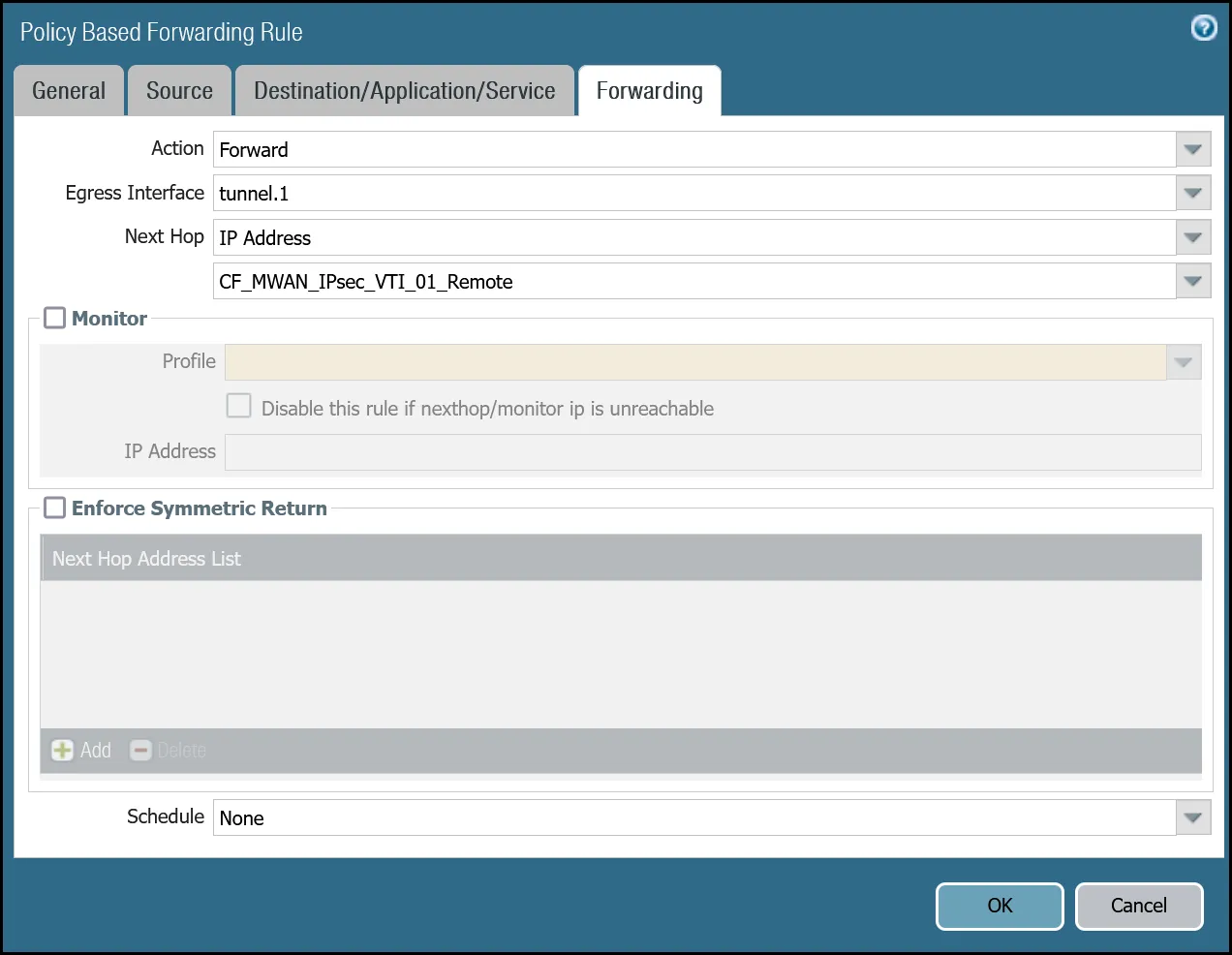 PBF: Trust to Magic WAN via tunnel.1 - Forwarding