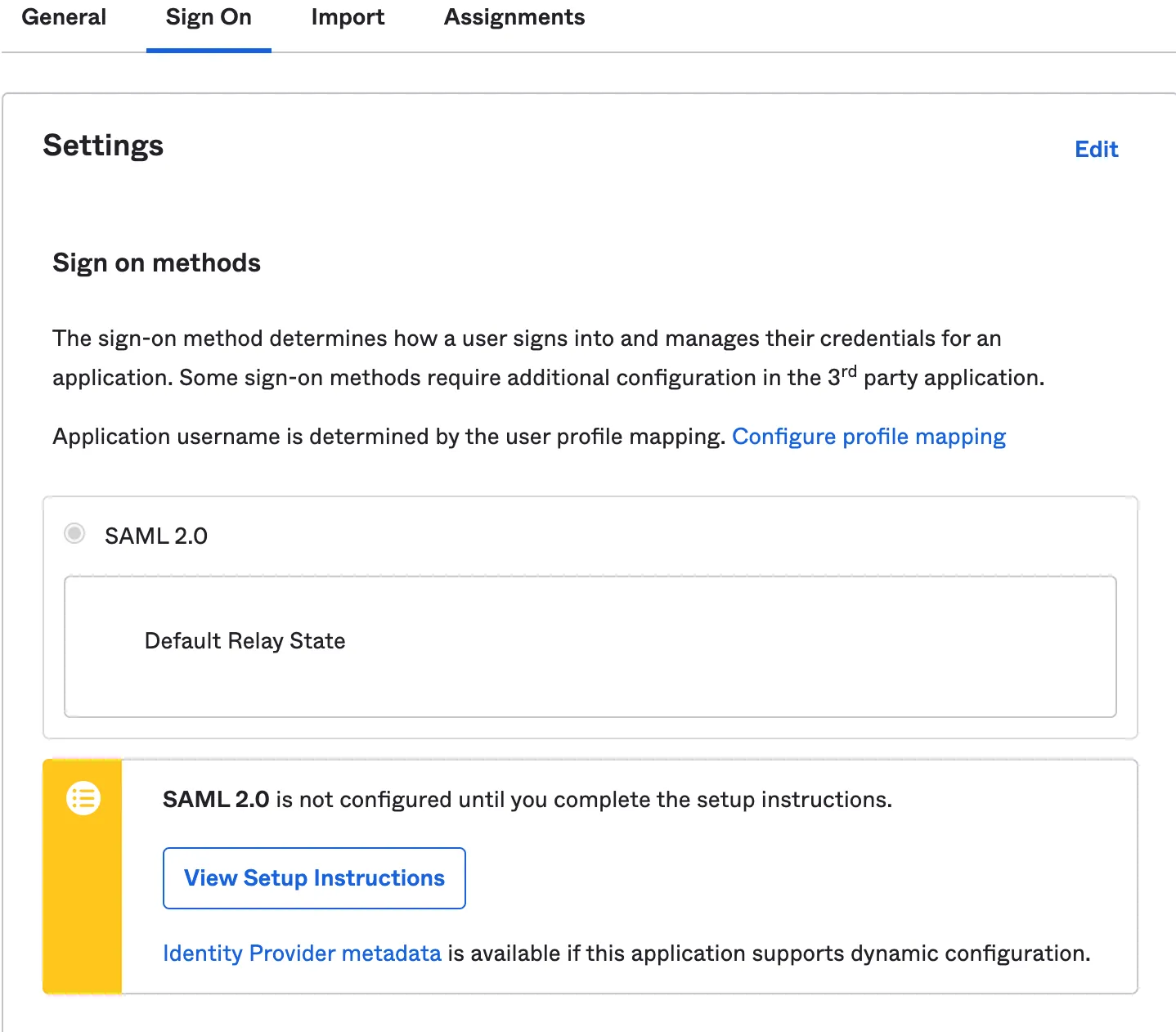 Retrieving SAML provider information in Okta